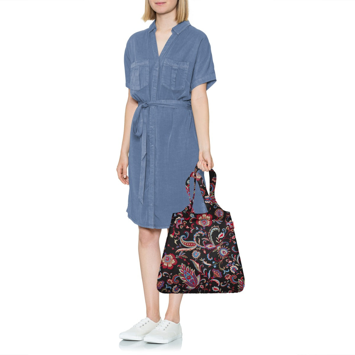 MINI MAXI SHOPPER COLLEZIONE PAISLEY BLACK