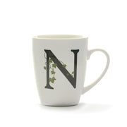 TAZZA MUG ATUPERTU IN PORCELLANA BIANCA CON LETTERA "N" 380 ML