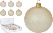 OFFERTA 6 PALLINE DI NATALE EFFETTO GHIACCIO 8CM COLORI ASSORTITI
