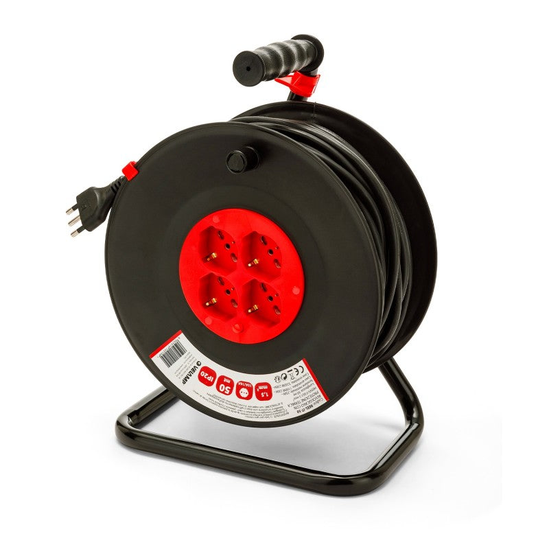 Avvolgicavo Bricolage, 4 prese, cavo H05VV-F3G1.5MM2, 50mt ,CE