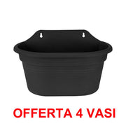 OFFERTA 4 VASO GREEN BASICS WALL BASKET 30CM LIVING BLACK