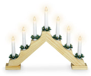 CANDELIERE COLOR LEGNO 7 LAMPADINE LED BIANCO CALDO