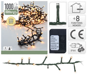 LUCI DI NATALE 1000 LED BIANCO CALDO 8 GIOCHI DI LUCE