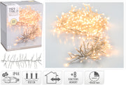 GHIRLANDA 1152 LED, BIANCO CALDO, 8,4MT, CAVO TRASPARENTE