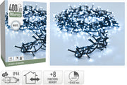 LUCI DI NATALE 400 LED, 8MT, 8 GIOCHI DI LUCE, BIANCO FREDDO