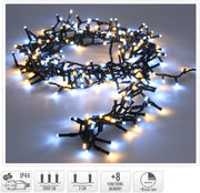 LUCI DI NATALE 1000 LED, 20MT, 8 GIOCHI DI LUCE, BIANCO CALDO/FREDDO