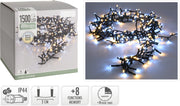 LUCI DI NATALE 1500 LED, 30MT, 8 GIOCHI DI LUCE, BIANCO CALDO/FREDDO
