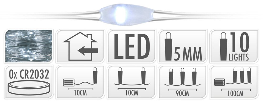 OFFERTA 4 CONFEZIONI 10 MICROLED LINEARI LUCI BIANCO FREDDO A BATTERIA