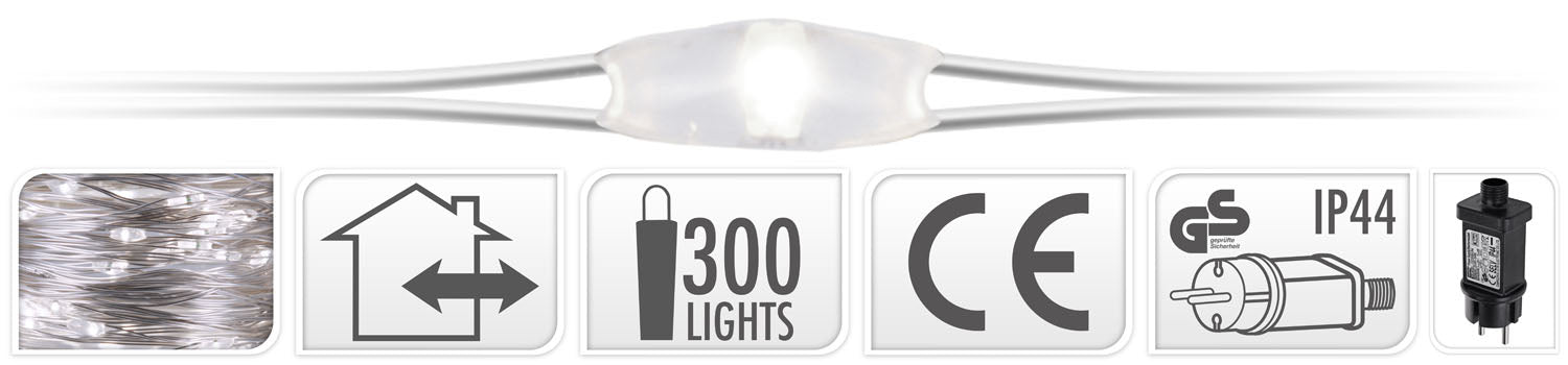 300 MICROLED BIANCO FREDDO CASCATA 100CM