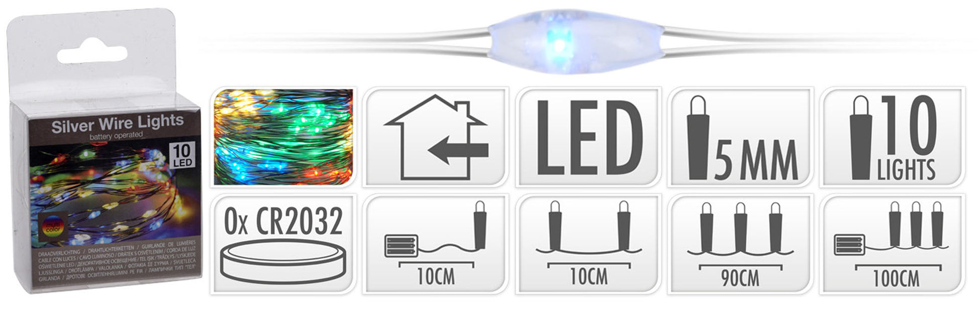OFFERTA 4 CONFEZIONI 10 MICROLED LINEARI LUCI MULTICOLOR A BATTERIA