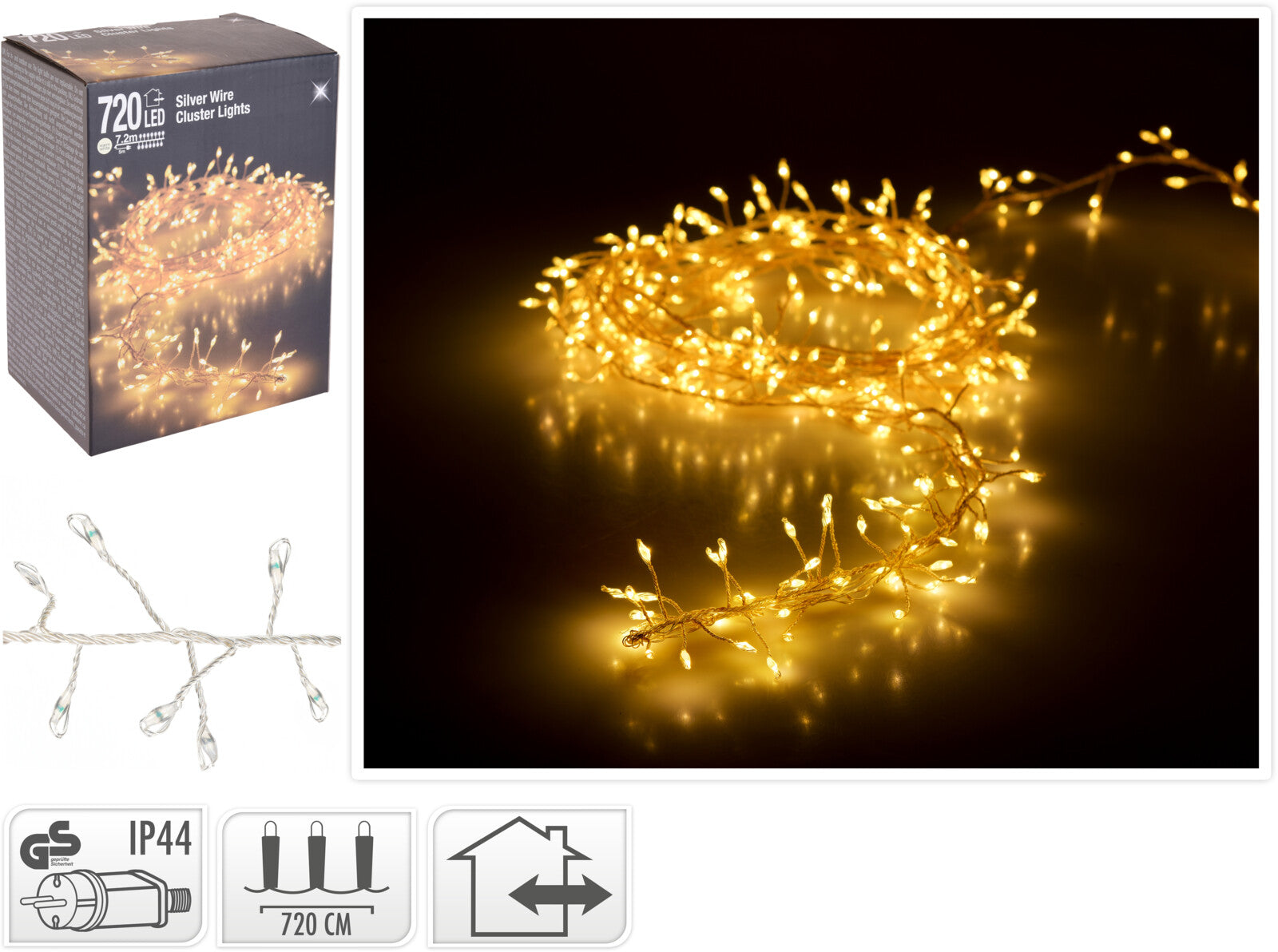 LUCI NATALE GHIRLANDA 720LED  LED BIANCO CALDO