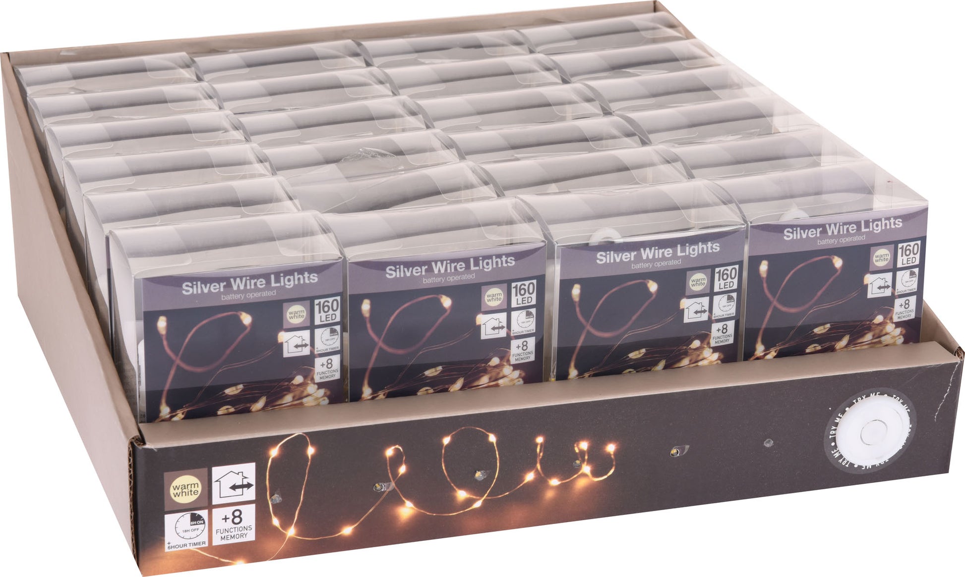160 MICROLED LINEARI LUCI BIANCO CALDO A BATTERIA CON GIOCHI DI LUCE