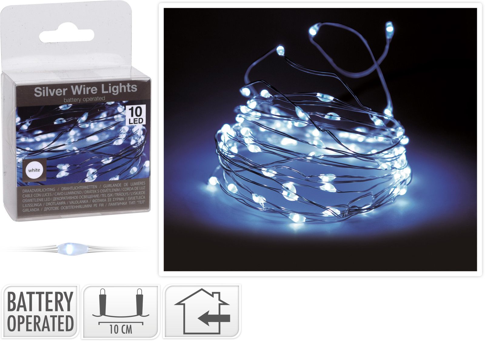 OFFERTA 4 CONFEZIONI 10 MICROLED LINEARI LUCI BIANCO FREDDO A BATTERIA