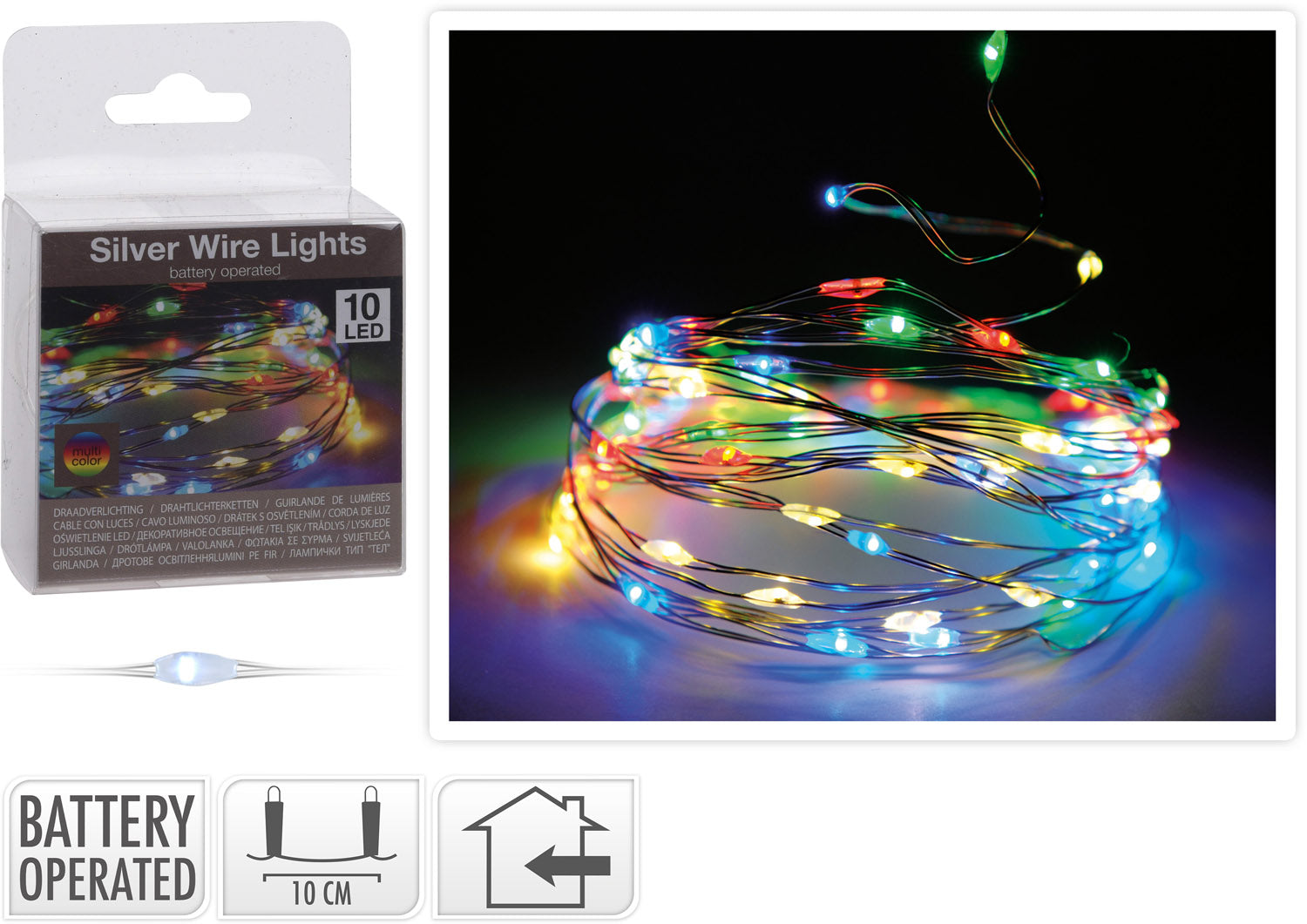 OFFERTA 4 CONFEZIONI 10 MICROLED LINEARI LUCI MULTICOLOR A BATTERIA