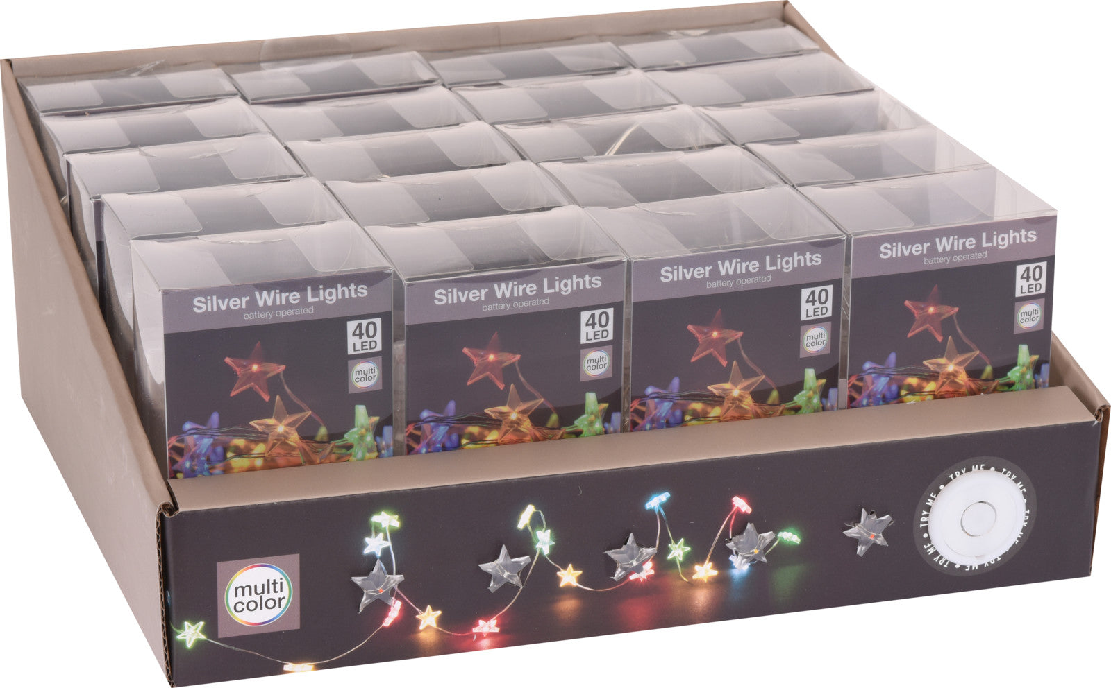 40 MICROLED STELLE MULTICOLOR A BATTERIA