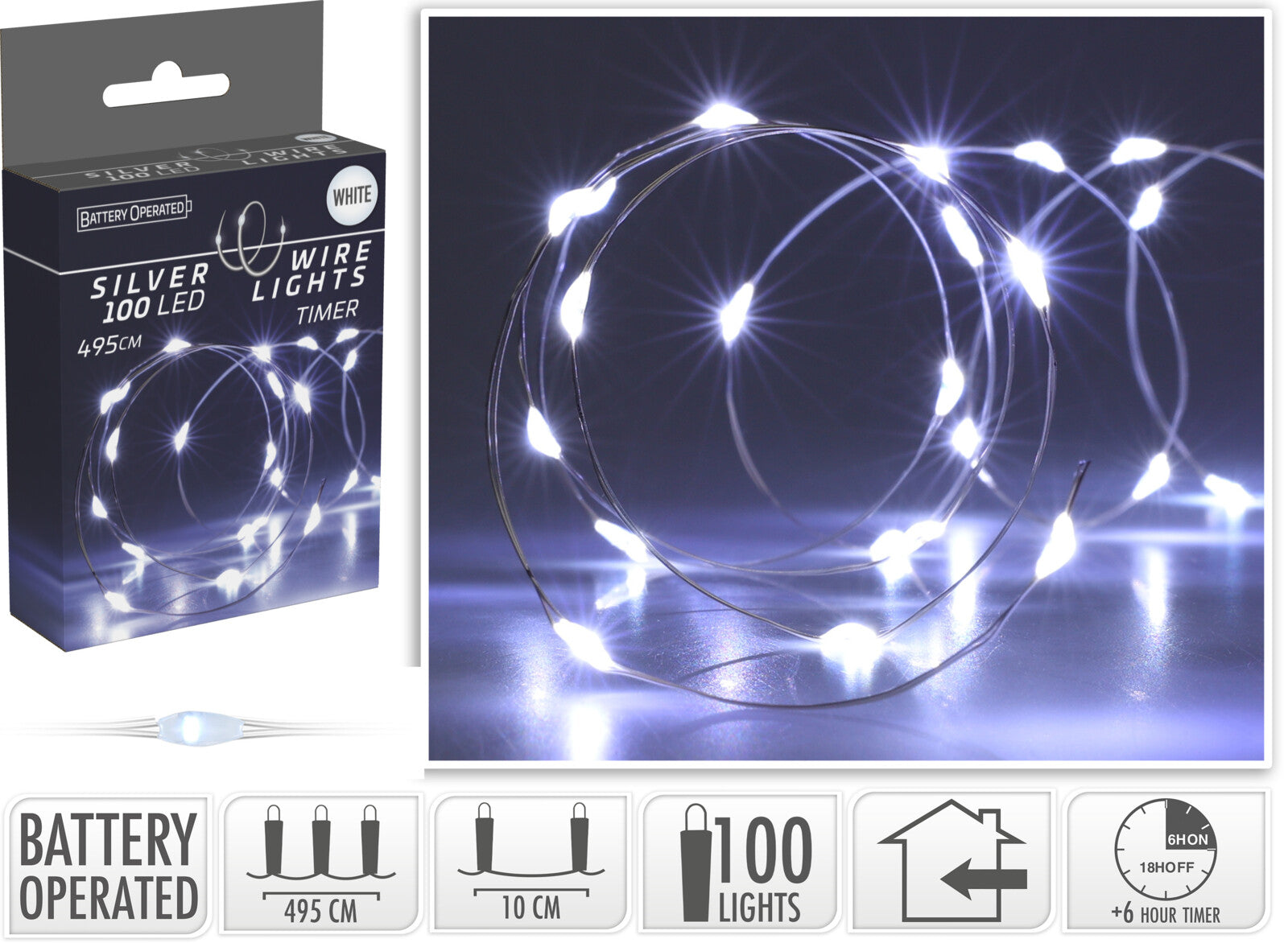 LUCI DI NATALE MICRO LED, 495CM, 100 MICRO LED, BIANCO FREDDO