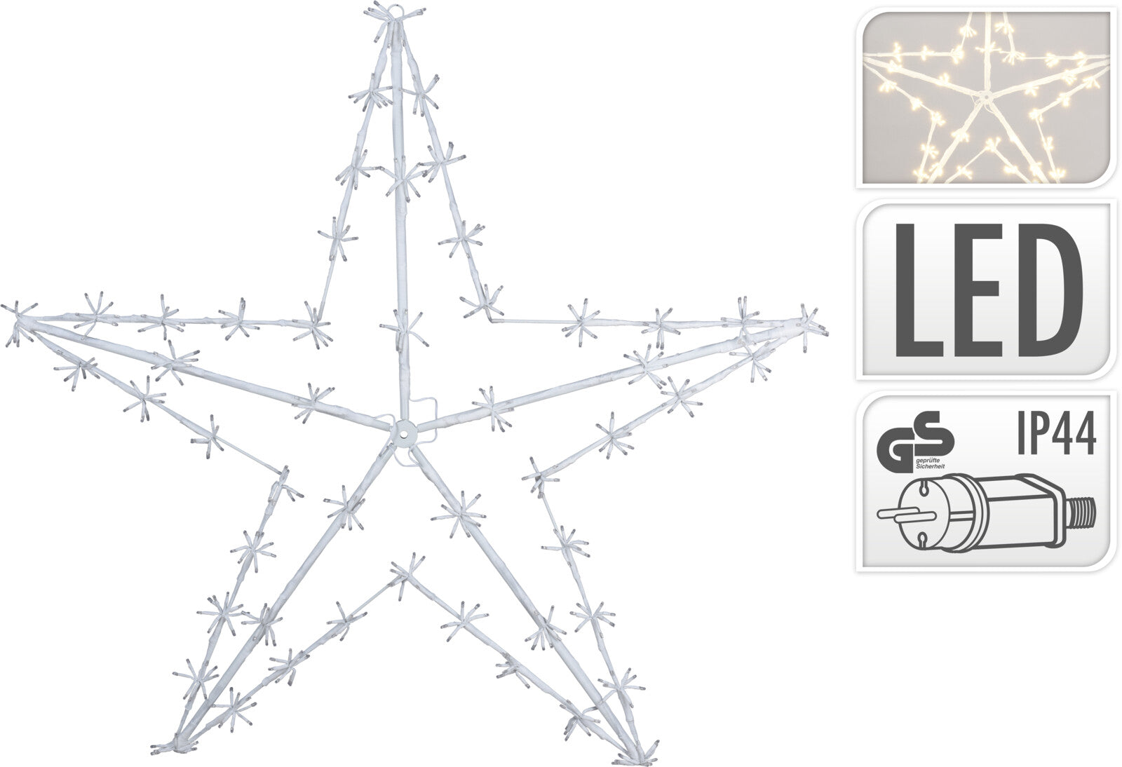 STELLA CON 400 LED BIANCO CALDO 120CM