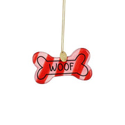 Mica Decorations Decorazione natalizia "osso cane" 8x2x4,5 cm, rosso/rosa