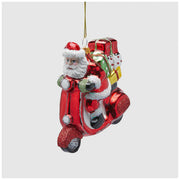 PENDENTE BABBO NATALE SCOOTER, H10XL10XL6CM