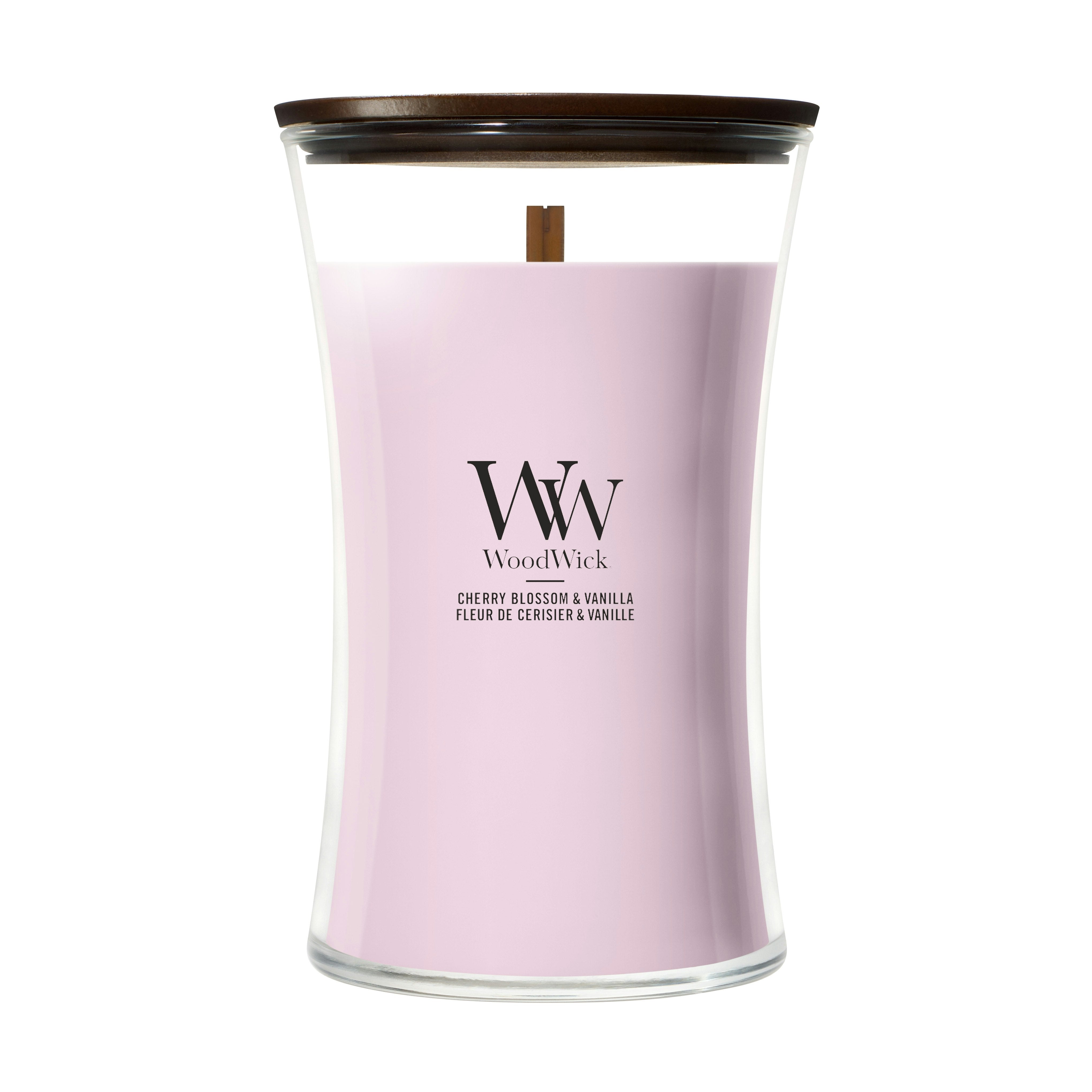 Candela Cherry Blossom & Vanilla Clessidra Media 609g Rosa Woodwick