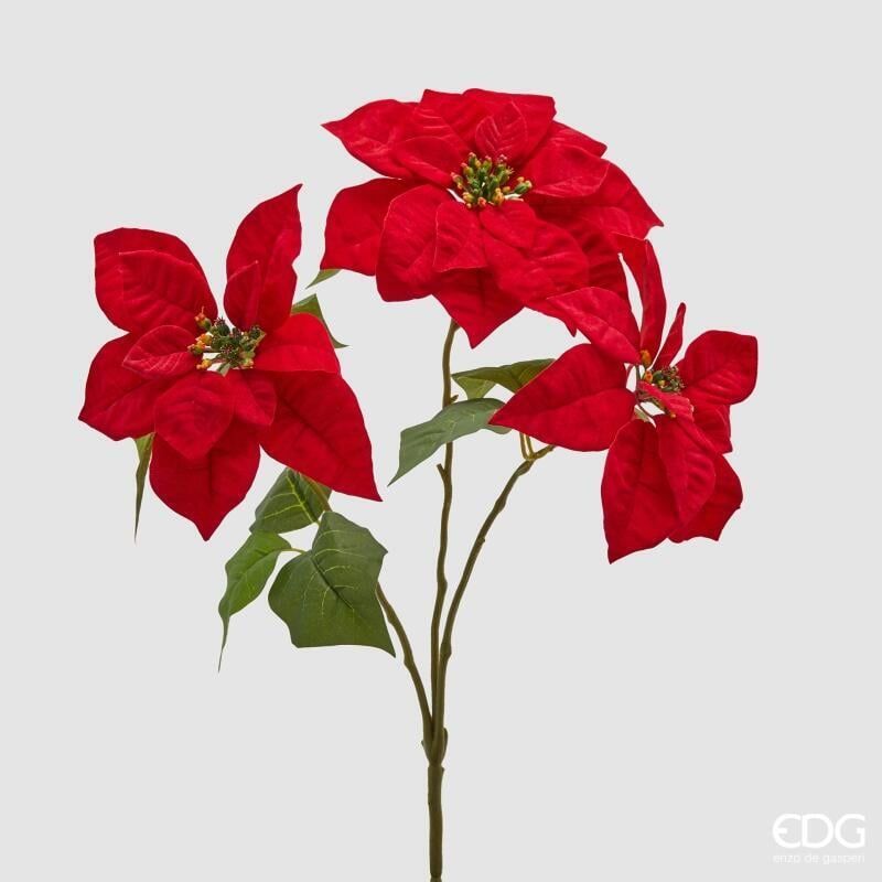 Cespuglio Stella Natale con Foglie H.50 D.25 Rosso