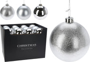 pallina di natale Opaca Natalizia Argento 12cm modello assortito