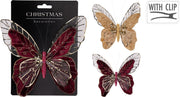 Farfalla con Clip 18cm modello assortito Rosso/Oro
