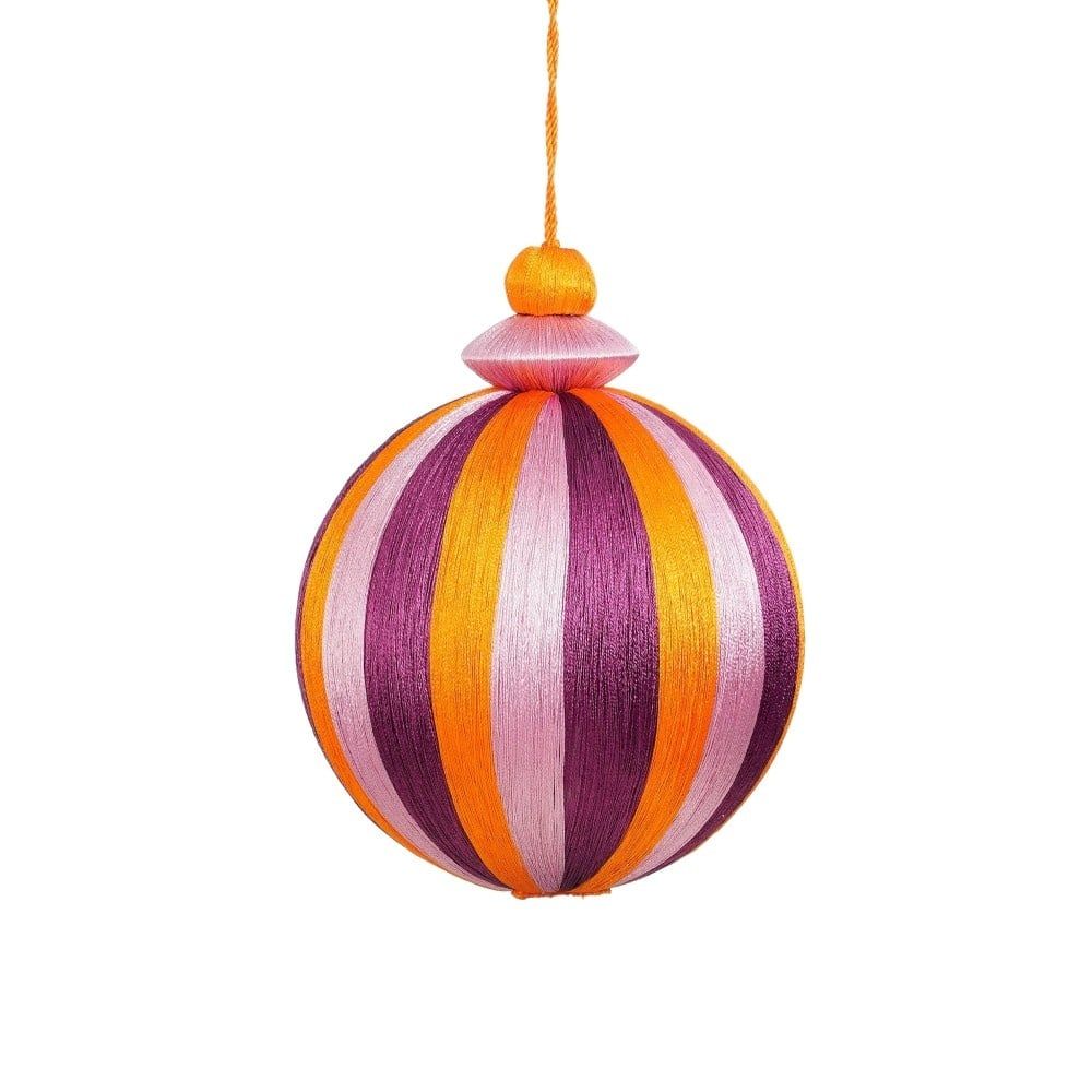 Pallina di Natale 15 cm, viola/bianco/arancione