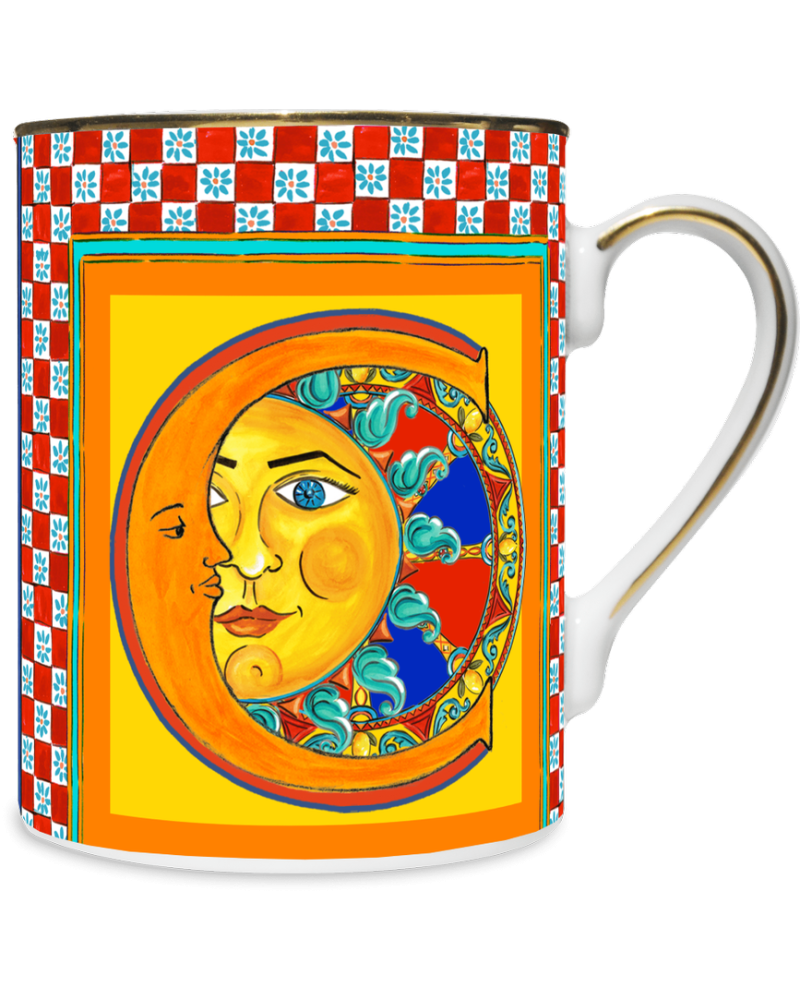 MUG IN PORCELLANA 8,5 X 10,5 CM, LETTERA C - ORTIGIA