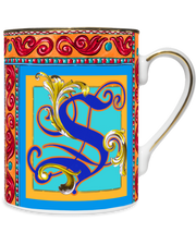 MUG IN PORCELLANA 8,5 X 10,5 CM, LETTERA S - ORTIGIA