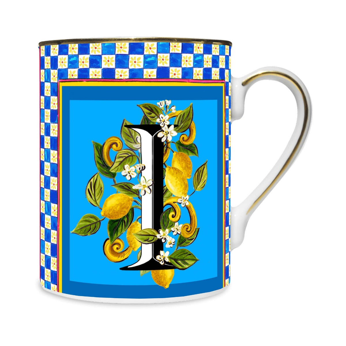 MUG IN PORCELLANA 8,5 X 10,5 CM, LETTERA I - ORTIGIA