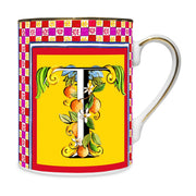 MUG IN PORCELLANA 8,5 X 10,5 CM, LETTERA T - ORTIGIA