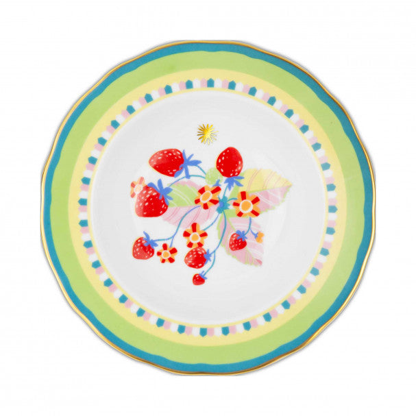 PIATTO FONDO IN PORCELLANA, CON FRAGOLE, MAMMA MIA