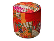 POUF IN VELLUTO ROSSO - VENTAGLI