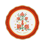 PIATTO PANE ROSSO IN PORCELLANA "MAMMA MIA XMAS" 16CM