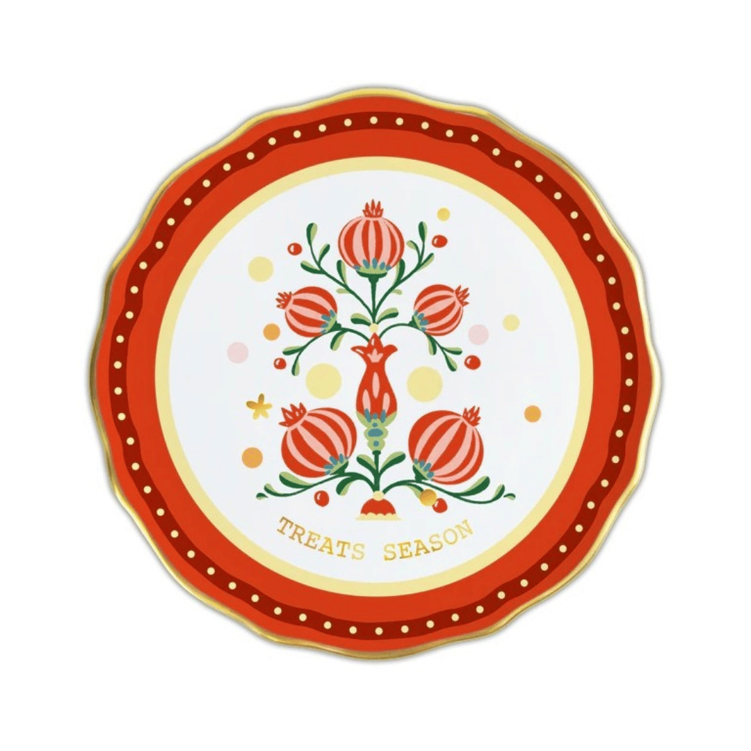 PIATTO PANE ROSSO IN PORCELLANA "MAMMA MIA XMAS" 16CM