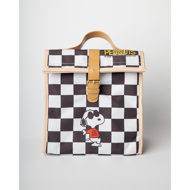 Borsa Pranzo Termica 24x24x16.5cm Scacchi Bianco Nero Snoopy QUY CUP