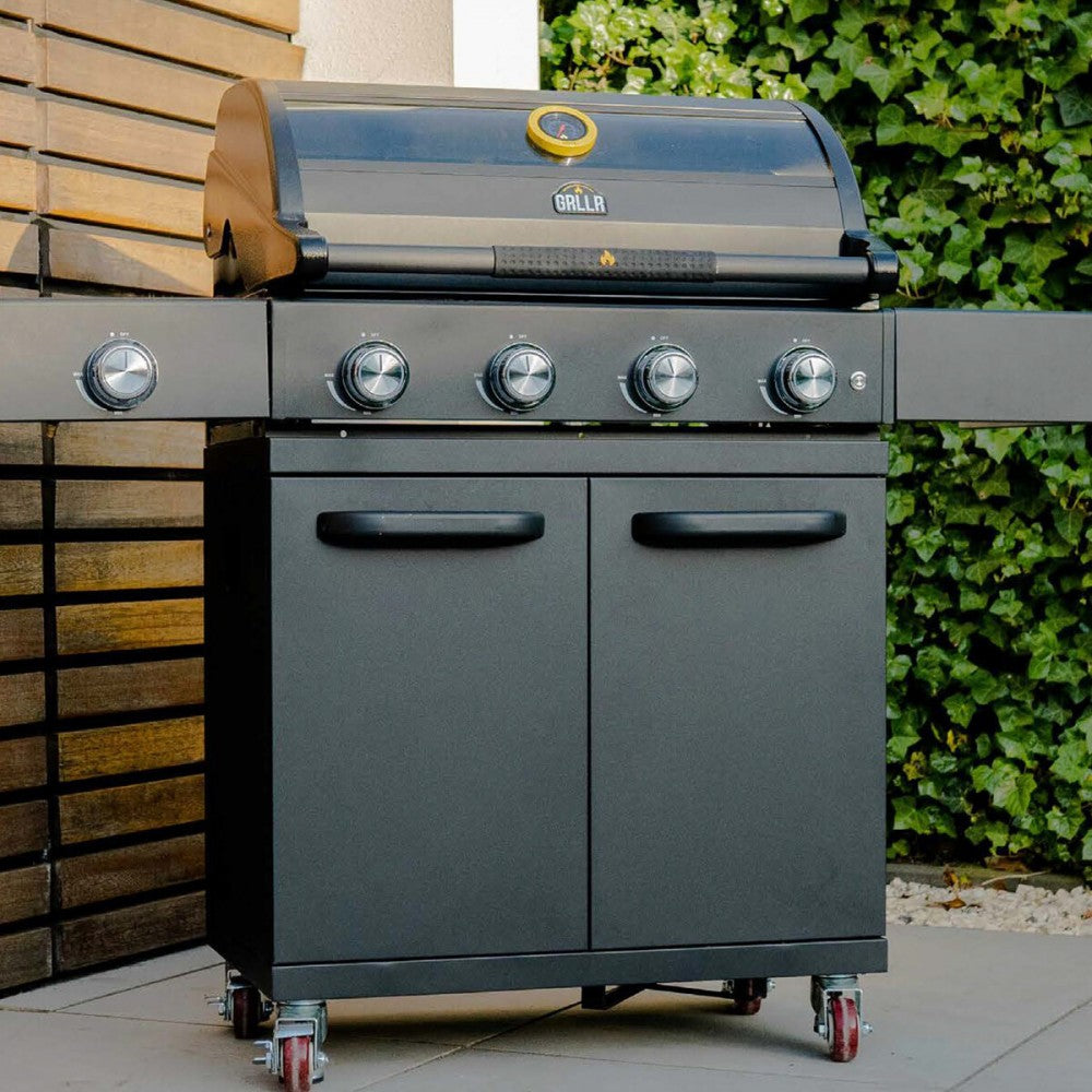 Barbecue a Gas Prime G4S 4 Fuochi 138x54x117.5 cm Nero GRLLR