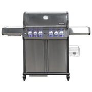Barbecue a gas S-418 Pro Inox con girarrosto e infrarossi 153x64x119cm SANTOS
