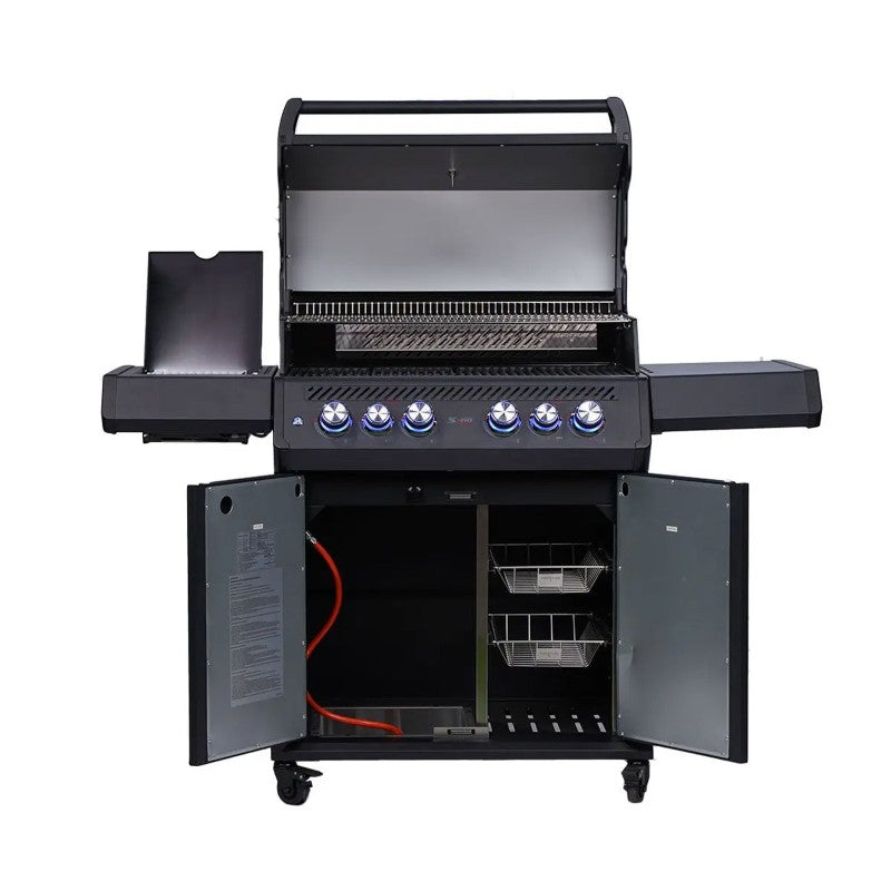 Barbecue a gas 153x64x119 cm Nero Opaco SANTOS S-418 PRO BLACK MATTE CON COPERTURA OMAGGIO