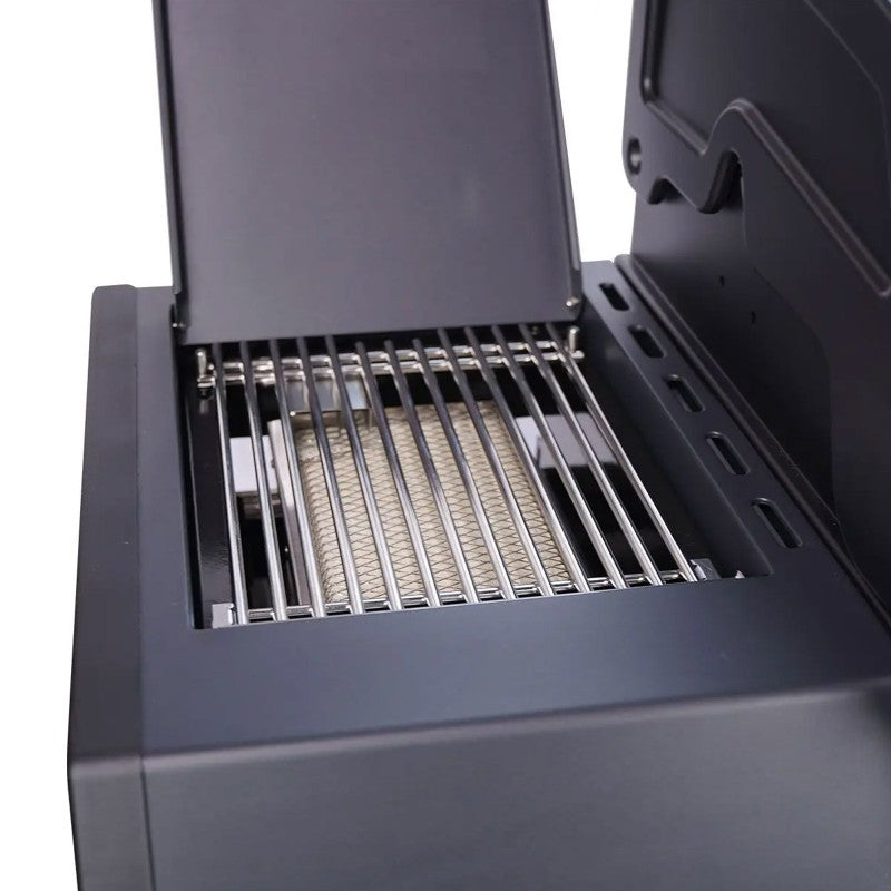 Barbecue a Gas Professionale con Carrello e Girarrosto 173x119x64 cm Nero Opaco SANTOS S-518 Pro Black Matte