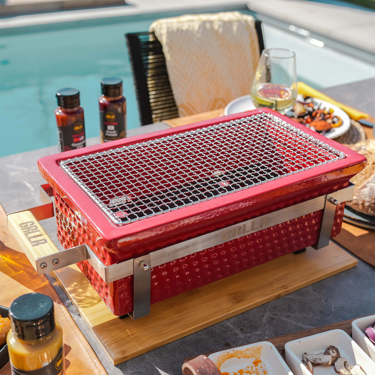 Barbecue da Tavolo Shichirin Osaka 52,5x31x16 cm Rosso GRLLR