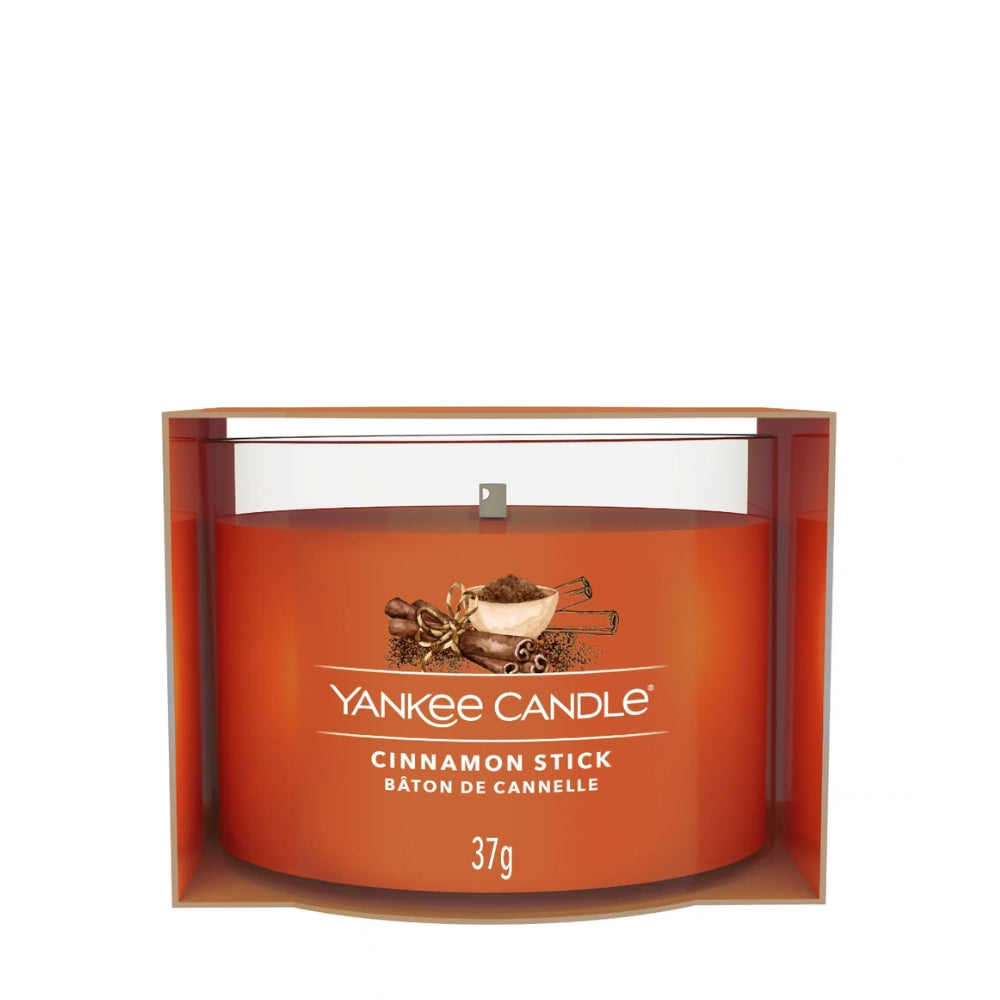 CANDELA VOTIVE IN VETRO SINGOLA CINNAMON STICK