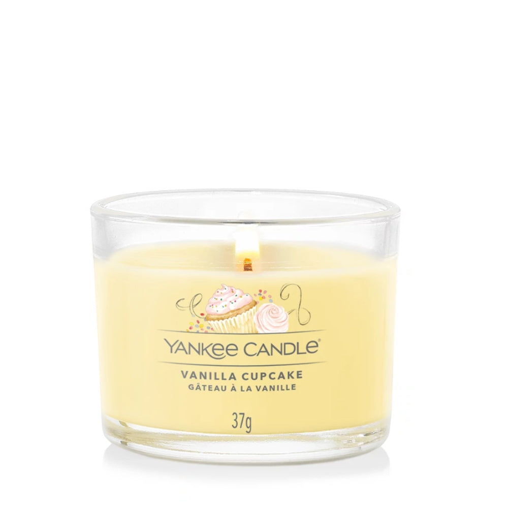 CANDELA VOTIVE IN VETRO SINGOLA VANILLA CUPCAKE