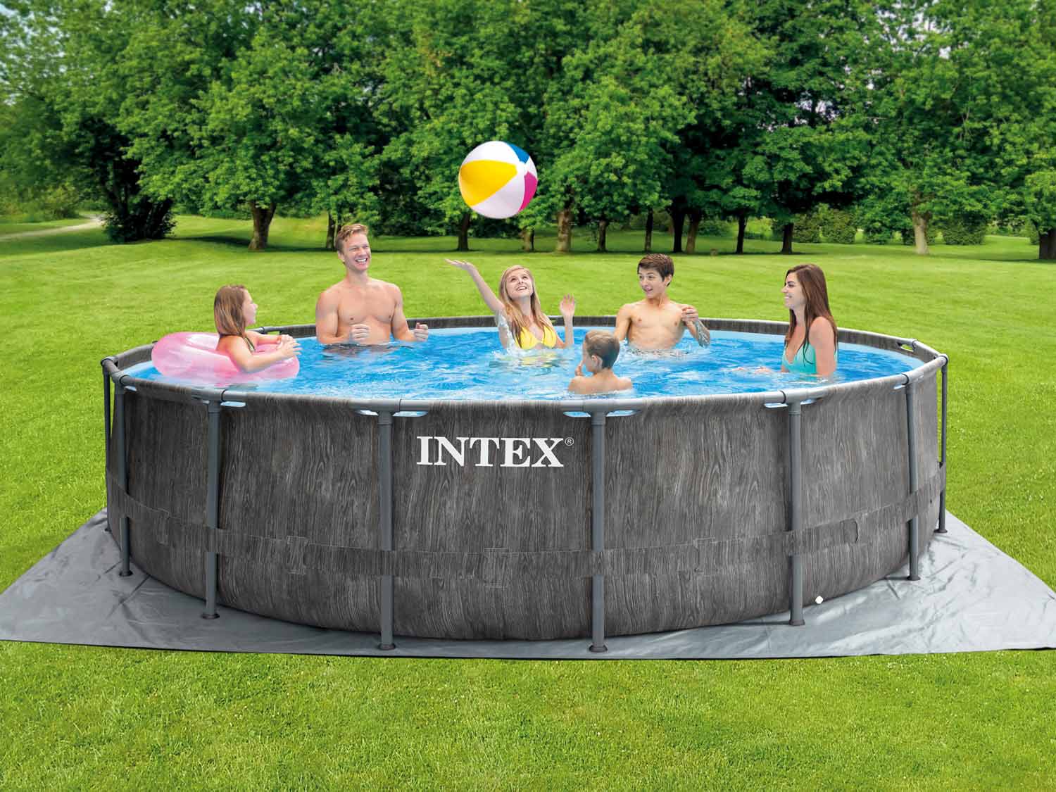 PISCINA ROTONDA PRISMA GREYWOOD 457X122CM CON POMPA FILTRO