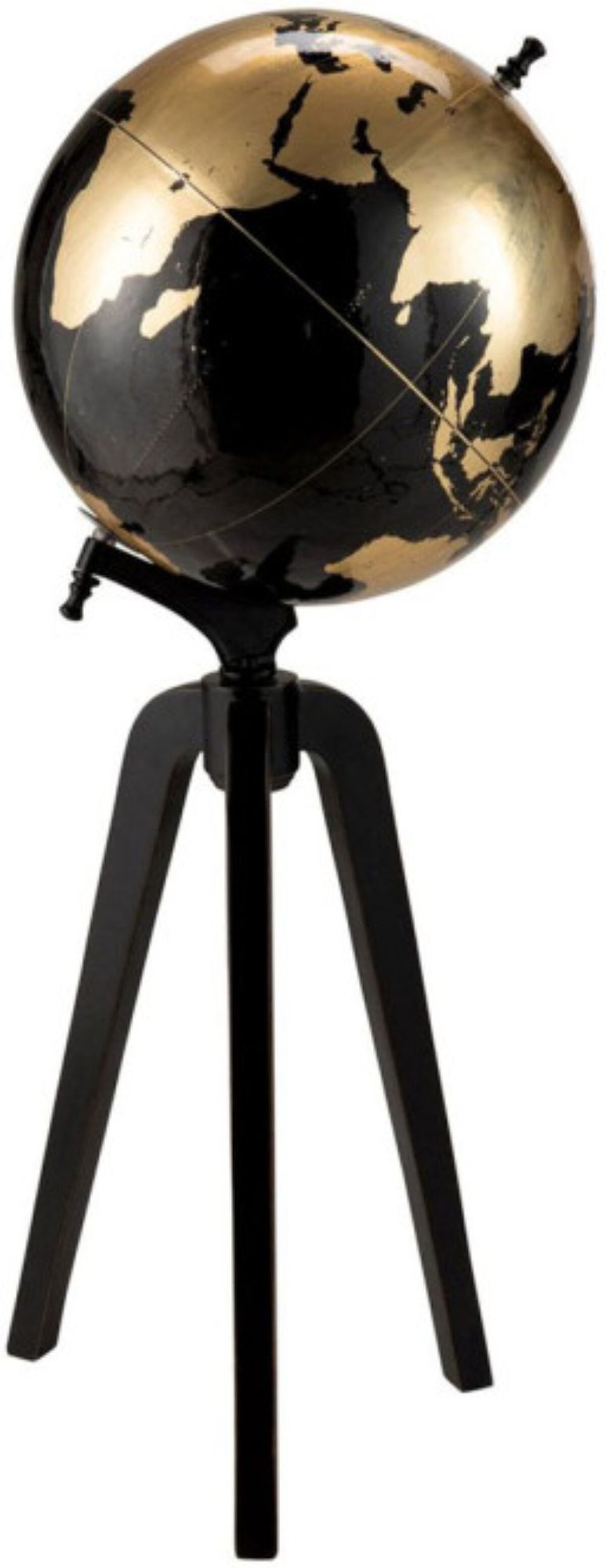 Mappamondo con Piede XL 39x39x99 cm Nero/Oro