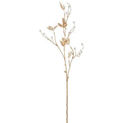 Ramo Decorativo con Foglie e Diamanti 84cm Oro