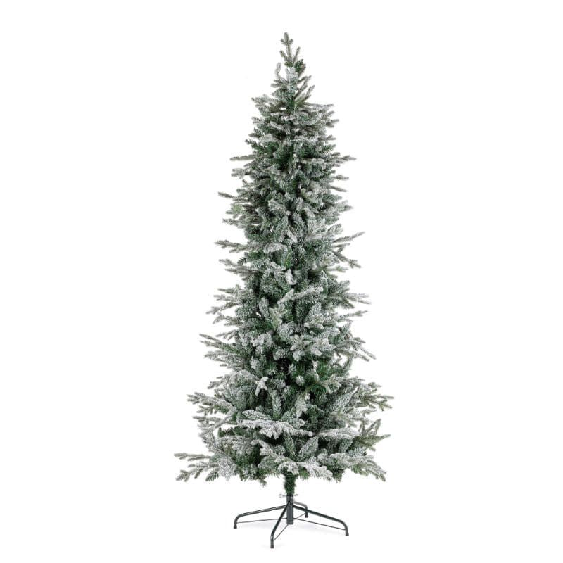 Albero di Natale Slim Cooper, 240 cm (D106 cm), Verde innevato – 2233 rami