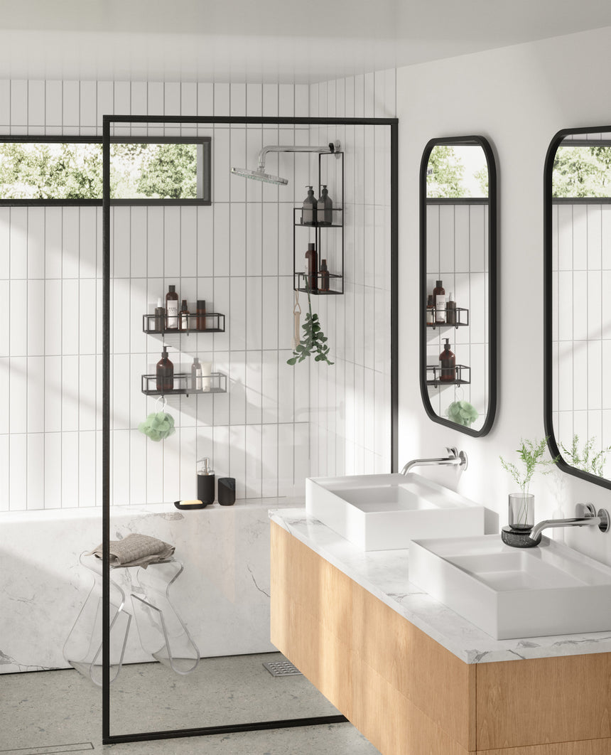 Mensole per Doccia Cubiko Set di 2 Nero UMBRA