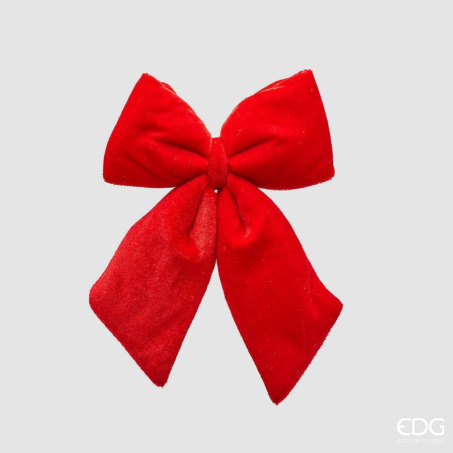 EDG Enzo De Gasperi Fiocco Natale in Velluto H20 cm L15 cm Rosso
